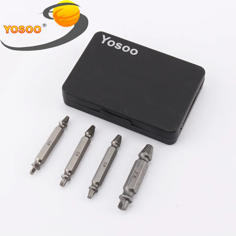 

4Pcs/lot Broken Bolt Remover Easy Out Stud Tool Screw Extractor Drill Bits Guide Set Hand Tool Free Shipping