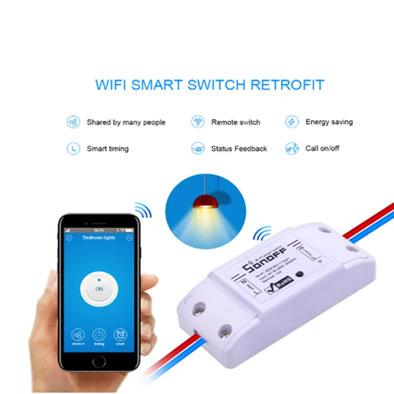 Sonoff Basic Wireless Wifi Switch For Smart Home Automation Relay Module Remote Controller by IOS Android with user manual