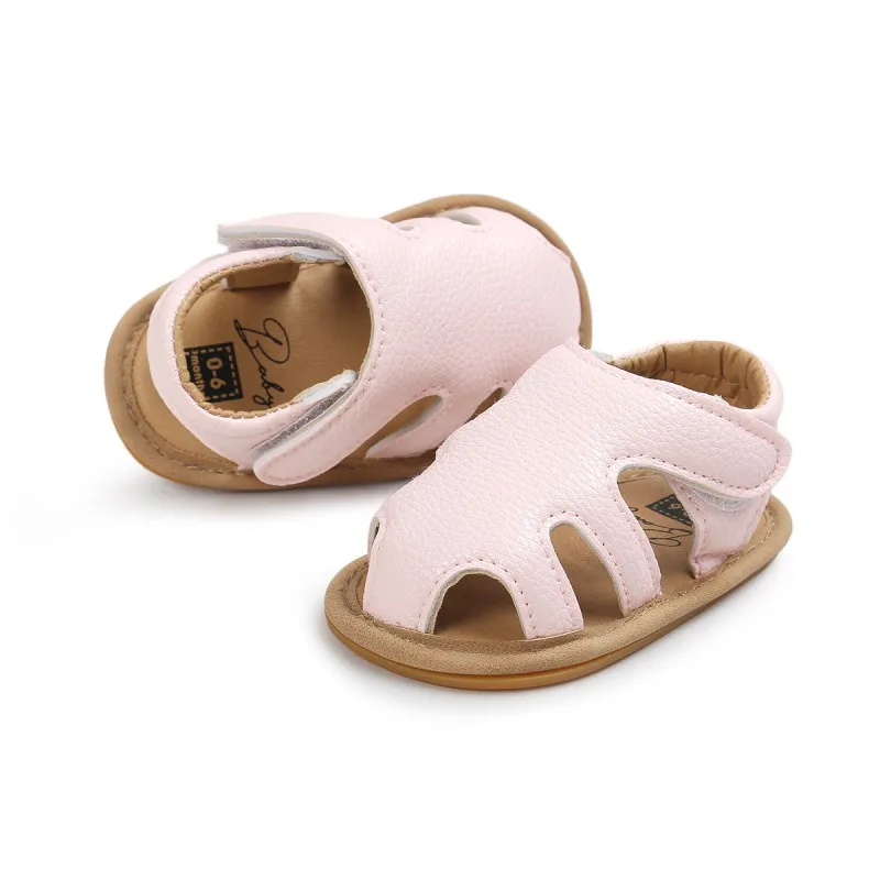 

Summer Lovely Newborn Kids Crib Bebe First Walkers Hollow Out Breathable Soft Rubber PU Leather Baby Girls Boys Shoes