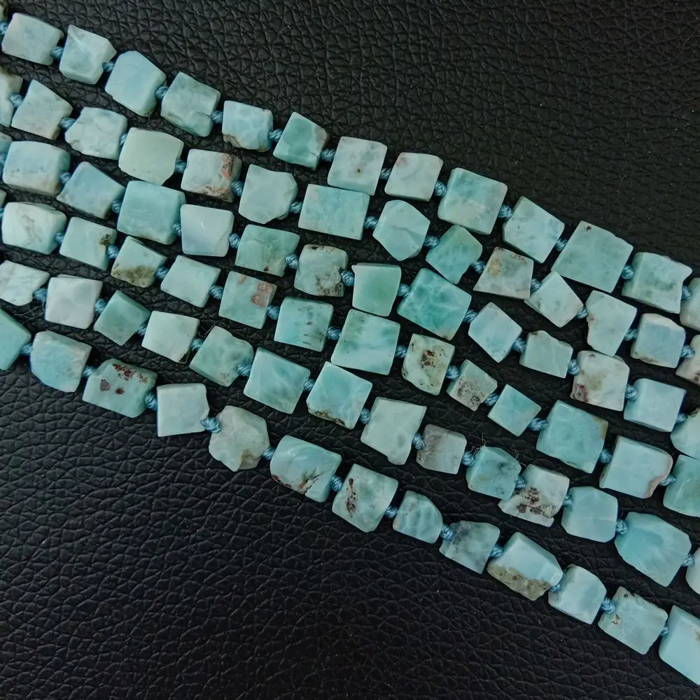 

8SE11222 Natural Blue nuggets center Drilled Larimar,Semi-precious beads 16