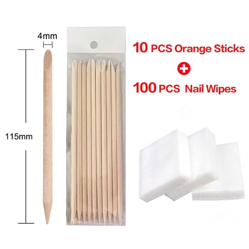 10 Cuticle 100 wipes 100 шт/упаковка, толкатель для кутикулы, для ногтей, для удаления кутикулы, оранжевые палочки для маникюра, инструменты для ногтей, для педикюра, деревянная палочка для ухода за кутикулой - Цвет: 10 Cuticle 100 wipes