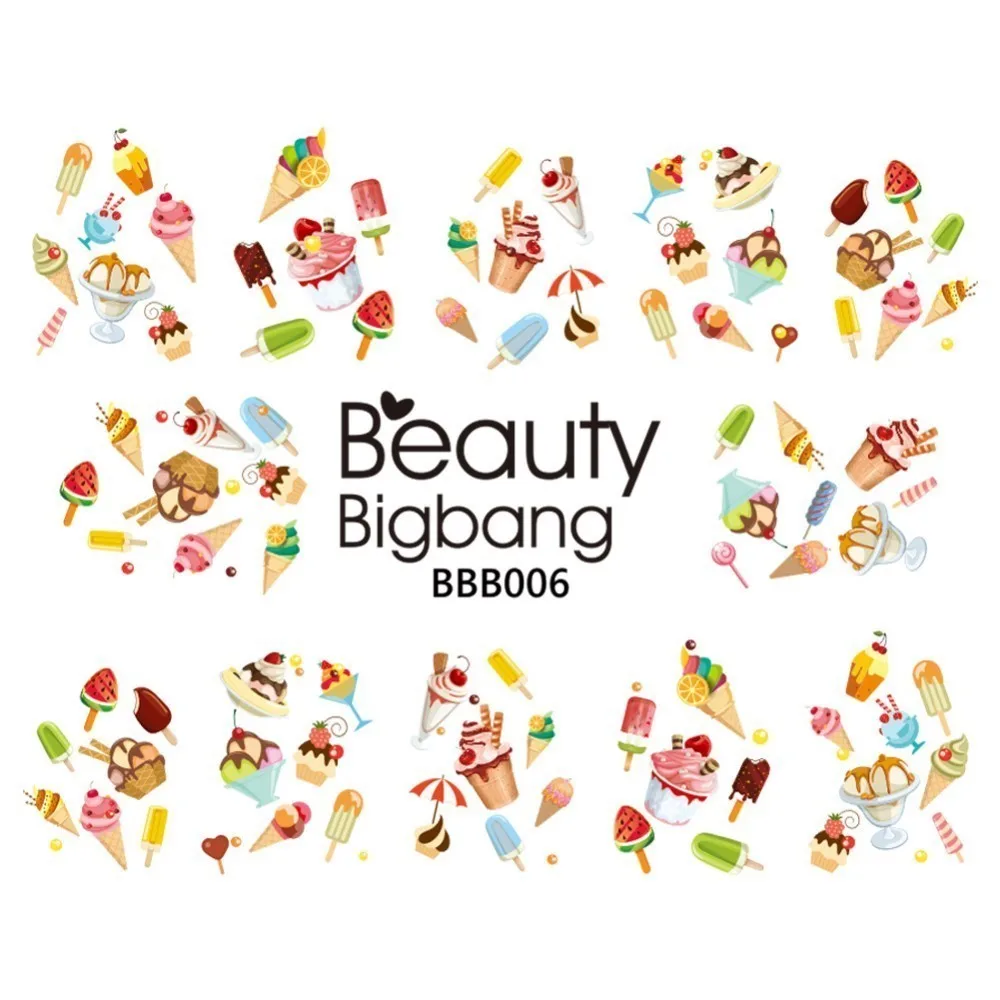 BeautyBigBang 1 лист наклейки для нейл-арта s наклейки Дизайн тропический Фламинго лист ананаса украшение для нейл-арта стикер - Цвет: 6