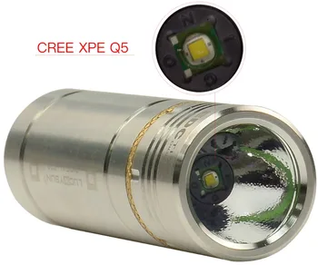 

Luckysun Mini LED flashlight Stainless steel Flash light 16340 CREE Torch Keychain christmas lights for camping night walking