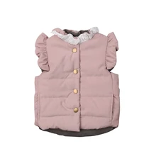 Pudcoco/зимнее милое теплое пальто для маленьких девочек; куртка без рукавов; жилет с бантом; верхняя одежда; 0-4T