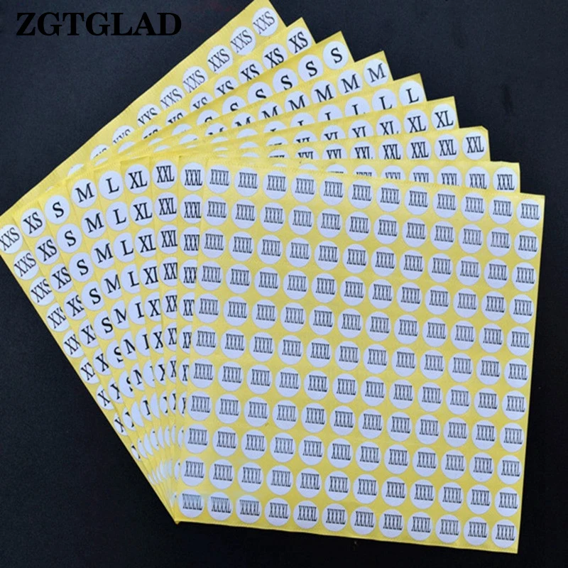 

ZGTGLAD 15 Sheets Clothing Size Stickers Retail Self-adhesive Round Stickers Store Sell Supplies XXS-5XL