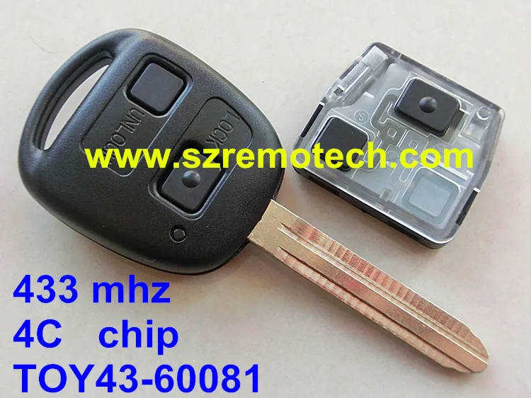 Prix pour Livraison Gratuite Pour Toyota À Distance Clé TOY43-60081 433 MHZ Avec 4C Puce À L'intérieur Pour Camry/Prado/Corolla 2 Bouton TOY43 Lame Prix pour Livraison Gratuite Pour Toyota À Distance Clé TOY43-60081 433 MHZ Avec 4C Puce À L'intérieur Pour Camry/Prado/Corolla 2 Bouton TOY43 Lame