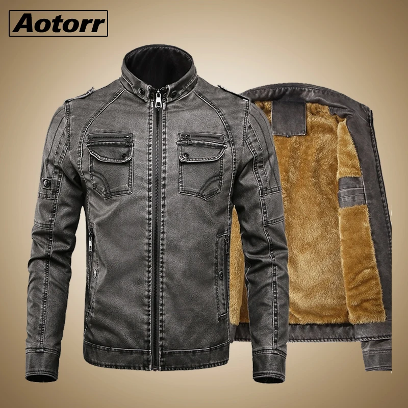 

Solid PU Leather Coat Men Slim Stand Collar Jacket New Mens Zipper Coats Winter Autumn Jaquetas De Motocicleta Dropshipping