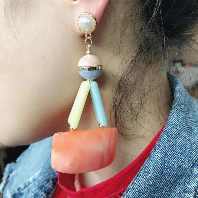 

Miwens Fashion Bohemia Style Geometric Earrings Jewelry Women Wedding Gift Indian Jewelry Simulated Pearl Ball Earrings Brincos