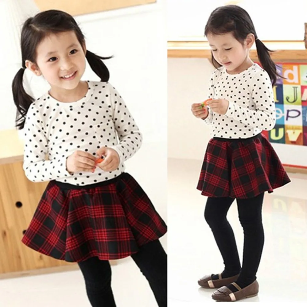 От 2 до 7 лет модная детская одежда в Корейском стиле футболка в горошек с длинными рукавами для девочек футболки