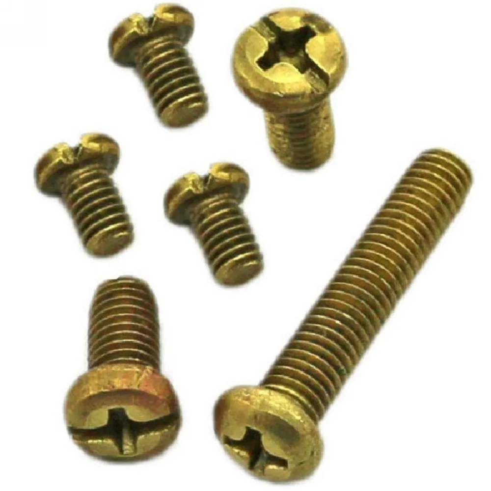 

Free shipping 50 pieces Metric M6*8mm Brass Cross Recessed Pan Head Screws