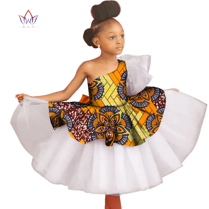 Летнее платье в африканском стиле для девочек; кружевная одежда в африканском стиле с асимметричным воротником; одежда в африканском стиле для детей; милое платье с принтом; нет; BRW; WYT251