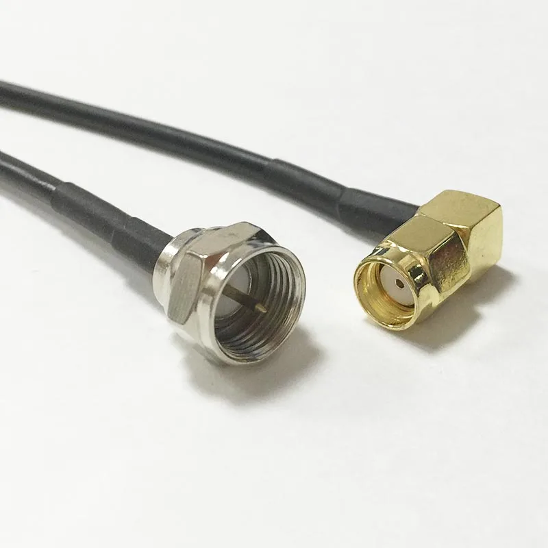 New Modem Coaxial Cable RP SMA Male Plug Right Angle Switch F Male Plug