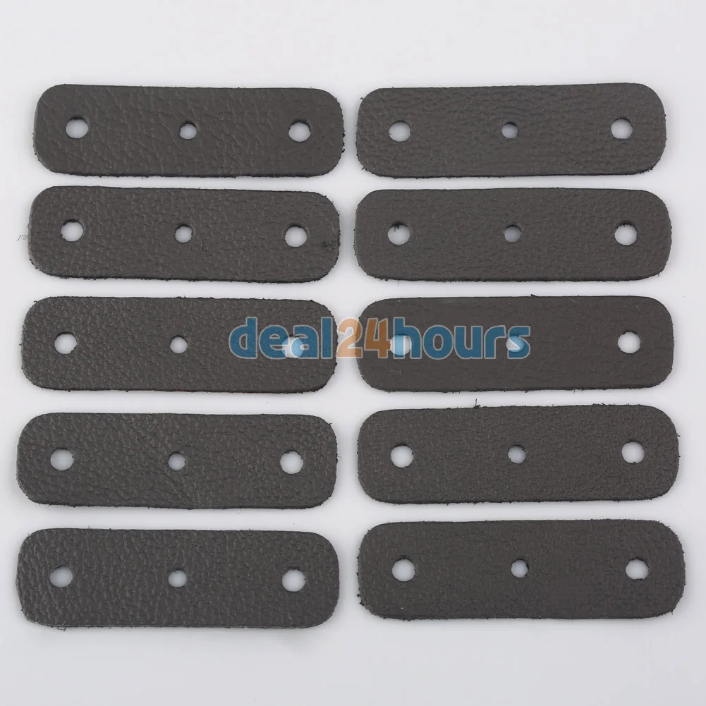 

10pcs Black Slingshot Pouches Cow Leather with Center Hole Outdoor Hunting Free Shipping