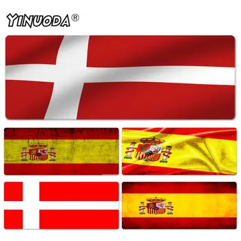 

Yinuoda New Design Spain Flags High Speed New Lockedge Mousepad Size for 30x60cm 40x90cm Rubber Rectangle Mousemats