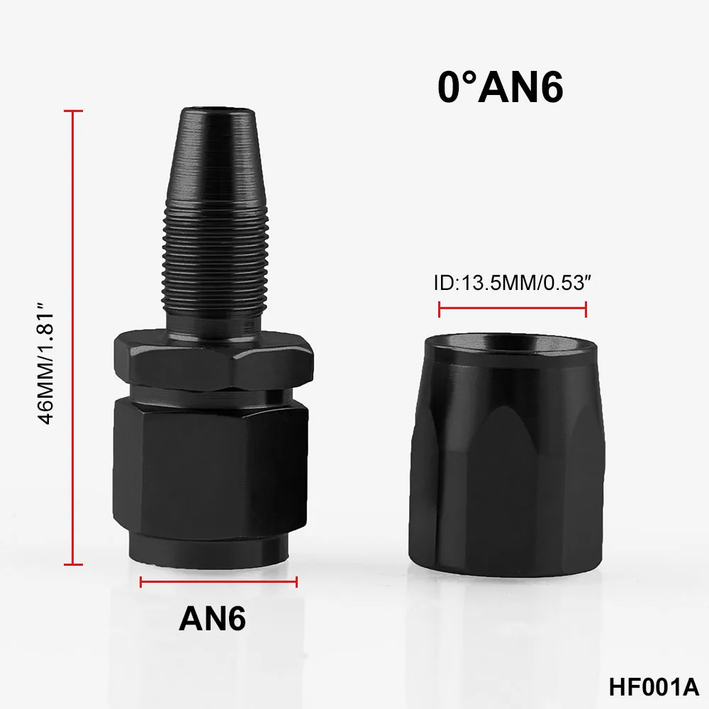 AN4 на возраст 6, 8, 10, 12 лет масла/топлива/шарнирное соединение шланга алюминиевые фитинги адаптер мазута многоразовый штуцер для шланга Конец 0/45/90/180 градусов HF001-BK - Цвет: HF001Ablack