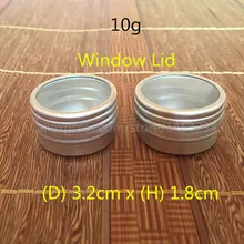 10g x 100 серебряная алюминиевая баночка для крема контейнер с прозрачная крышка образец металлической бутылки бальзам в бутылке для макияжа Твердые флаконы для духов