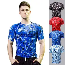 Мужской спортивный топ, футболки для фитнеса, спортивный бег Йога поезд Pro быстросохнущие компрессионные тренировочные муслсе Бодибилдинг футболка 4013