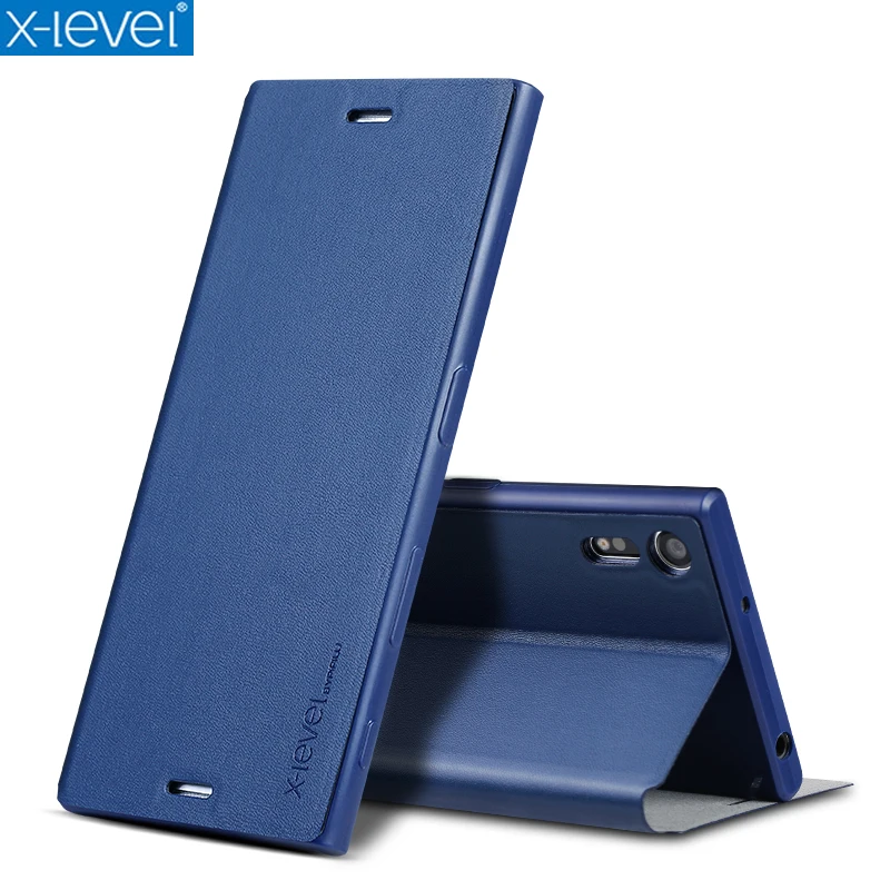 X-Level Book Leather Flip Cases For Sony Xperia XZ F8331 Dual F8332 Ultra Thin Business Funda Cover Case | Мобильные телефоны и
