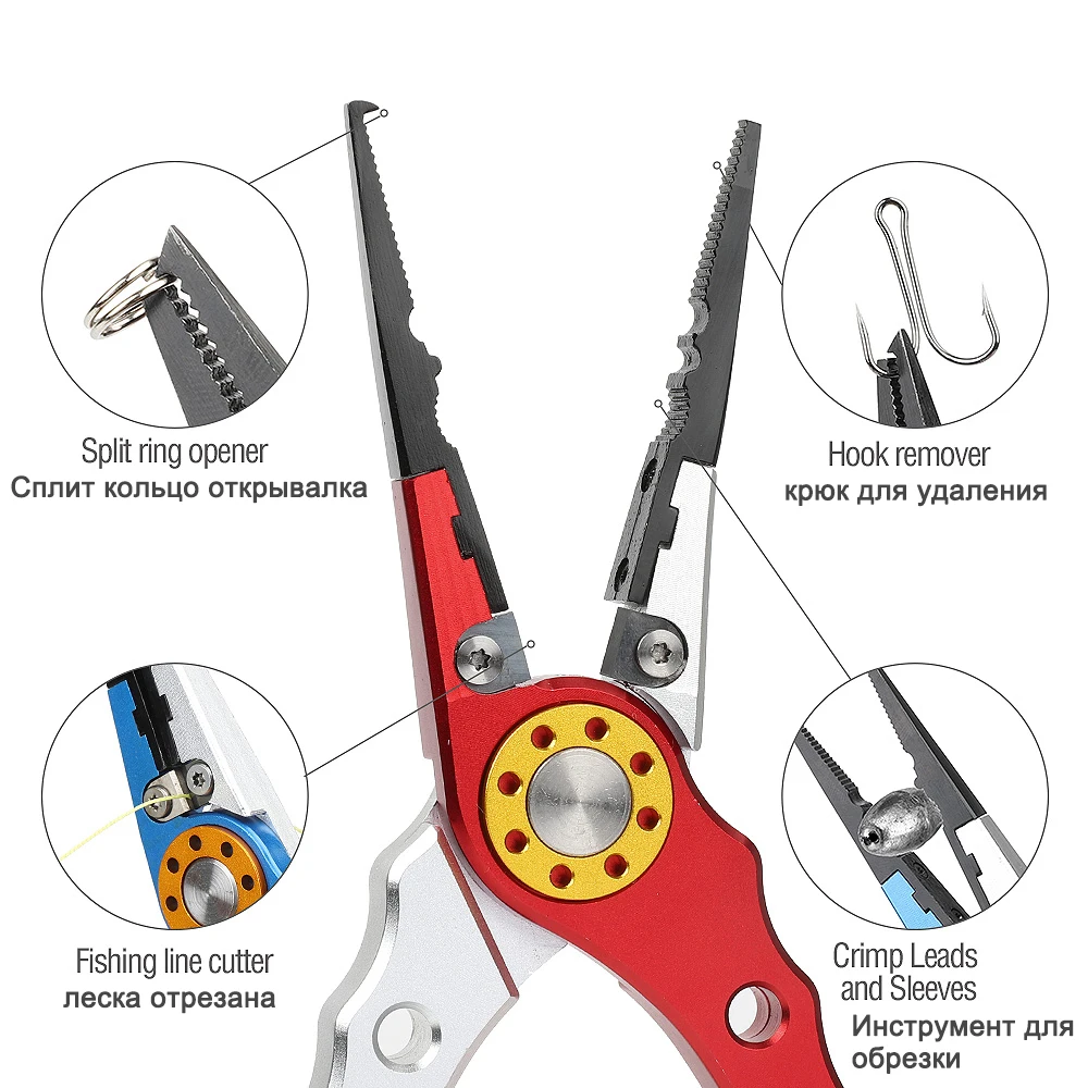 DONQL многофункциональные рыболовные плоскогубцы, леска, резак, крючки для удаления, алюминиевые ножницы для рыбалки, зажимы для губ, снасти, рыболовные инструменты