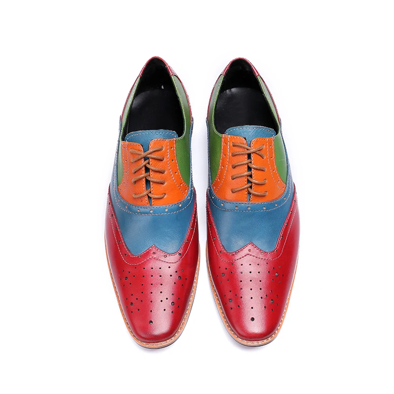 

2018 vintage style pointed toe men's business casual shoes black genuine leather high quality brand fashion social formal shoes