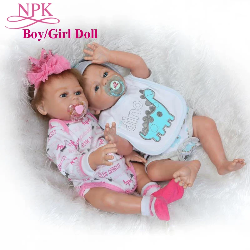 

NPK 50CM Realistic Newborn Babies Boy/Girl Dolls Boneca Full Silicone Bebes Reborn Doll Kids Interactive Toy Child Birthday Gift