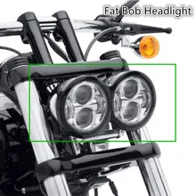 1 комплект 4," для светодиодная фара для мототранспорта светодиодный налобный фонарь передние фары с лампами накаливания для мотоцикла Fat Bob