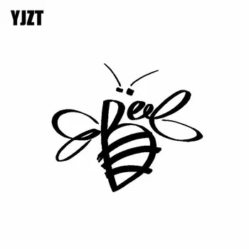 

YJZT 14.5CM*12.3CM Delicate Beautiful Minimalist Bee Artistic Dazzling Vinyl Decal Car Sticker Black/Silver C19-1488