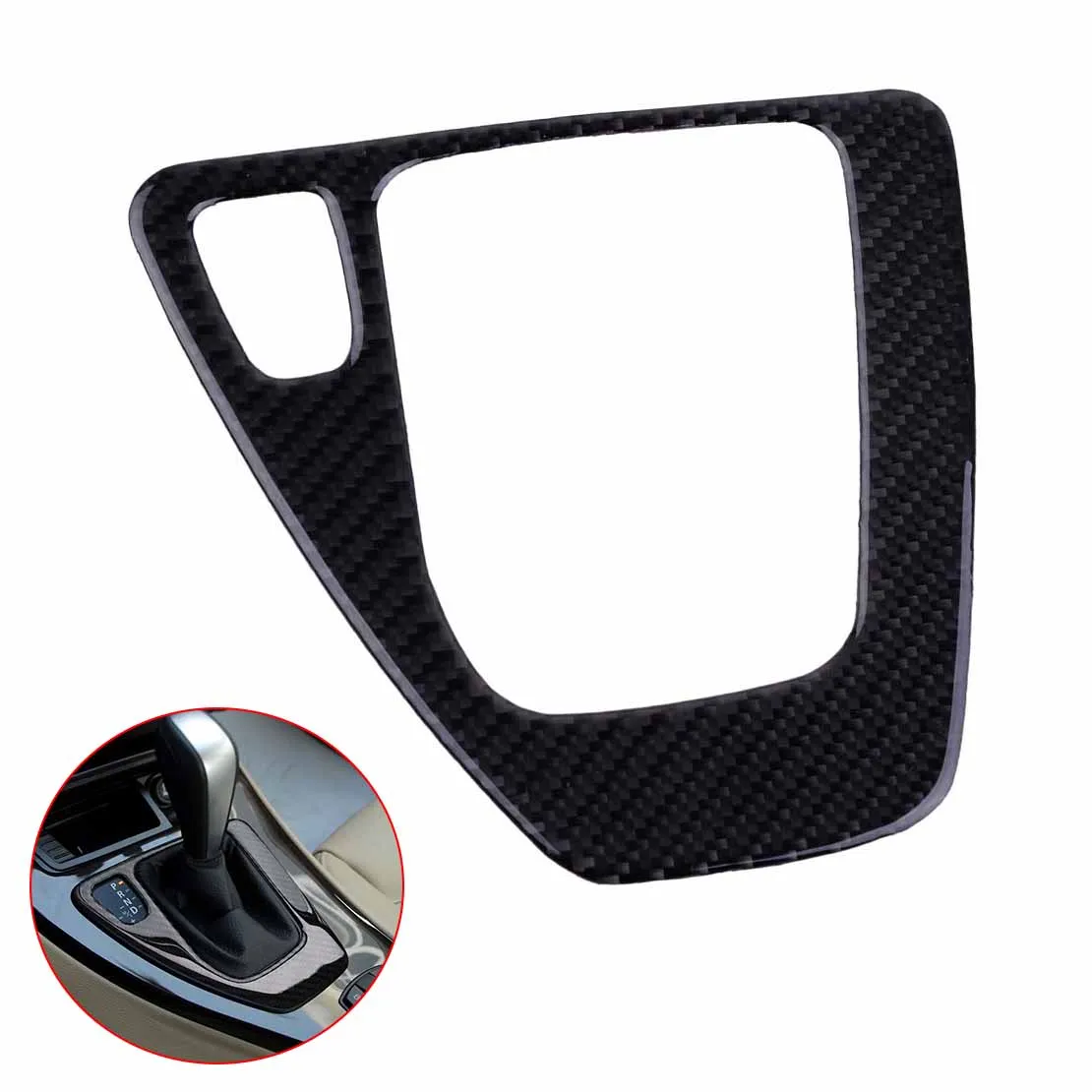 

CITALL Car Styling Carbon Fiber and Epoxy Gear Shift Knob Surround Panel Cover Frame for BMW E90 E91 E92 E93 AT Automatic M