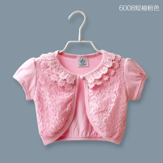 6008 Pink Shorts Кружевной кардиган для маленьких девочек; Болеро для девочек; кардиган с длинными рукавами; кружевная куртка для свадебного платья; вечерние; белые; Одежда для девочек; верхняя одежда - Цвет: 6008 Pink Shorts