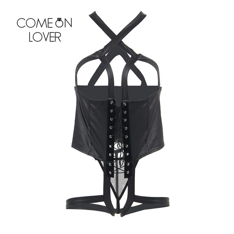 

Comeonlover Lingerie Body Pvc Leather Latex Lingerie Plus Size Bodystocking Lenceria Latex Open Crotch Bodysuit Lingerie RI80601