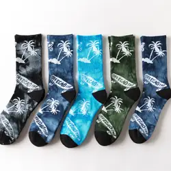 Новый 2019 зима высококачественный хип-хоп Для мужчин носки вязаные утепленные Полотенца подошвой Носки с рисунком «кокосовые пальмы» и