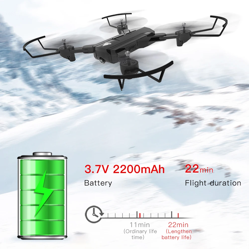  Profissional 4K / 720P HD Dual Camera WiFi FPV Drone Optical Flow Aerial Video RC Quadcopter Aircra