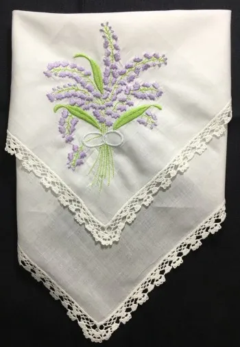 Набор из 12 новых дамские платки белый хлопок Hankie с белым кружевом окантованным и цветной вышивкой цветочный свадебный Hanky 12x12-дюймовый