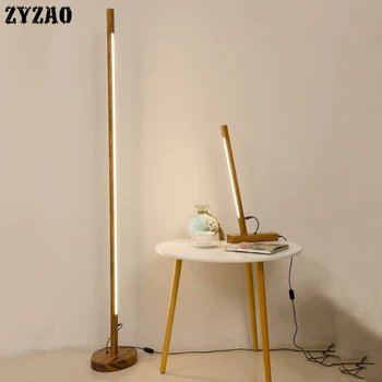 

Nordic Modern Wood Floor Lamps for Living Room Simple Creative Vertical Led Stand Light Home Decor Bedroom Beddside Floor Lights