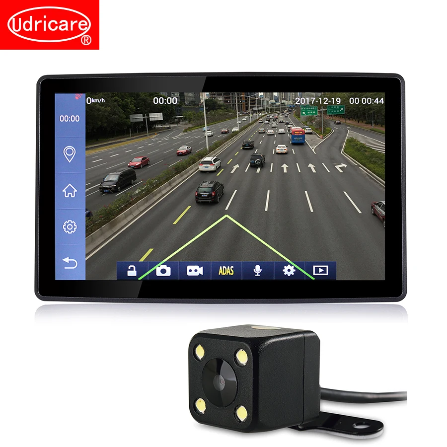 

Udricare 9 inch car Truck Bus GPS Navigation Android WiFi Bluetooth Phone ADAS DVR HD 1080P Dual lens Rear View Camera DVR GPS