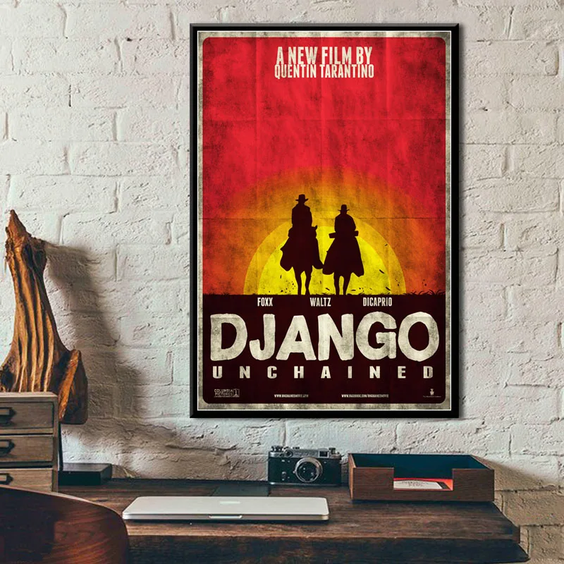 

P287 Django Unchained Quentin Tarantino Classic Movie Series Vintage Art Painting Silk Canvas Poster Wall Home Decor