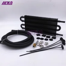 4 Row UNIVERSAL ALUMINUM REMOTE TRANSMISSION OIL COOLER/AUTO-MANUAL RADIATOR CONVERTER KIT vr racing universal oil cooler kit 15 row 10an aluminium engine transmission oil cooler relocation kit vr5115b 6724br 3pcs