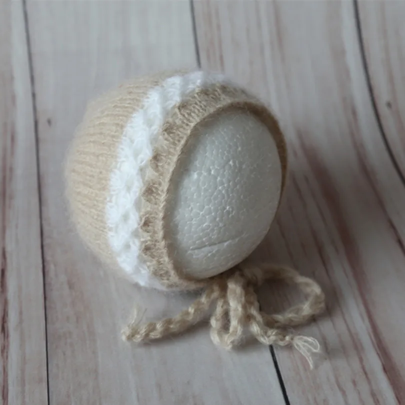Beige Neutral Baby Hat Photo Prop Knitted Mohair Sleepy Bonnet Newborn Sleeping Beanie Newborn Boy Girl Night Cap Beige Neutral Baby Hat Photo Prop Knitted Mohair Sleepy Bonnet Newborn Sleeping Beanie Newborn Boy Girl Night Cap