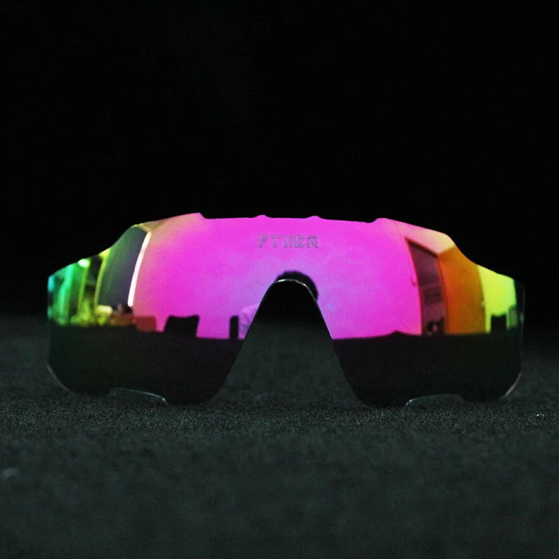 Full red blue green Polarized or Photochromic Replacement Lenses Cycling Glasses Eyewear Sport Bicycle- Not include frame - Цвет: 5-full pink