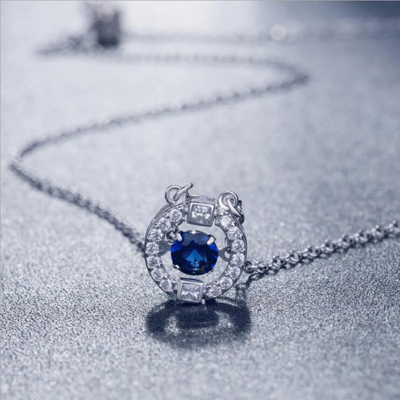 KOFSAC New Fashion 925 Sterling Silver Necklaces For Women Party Dancing Zircon Exquisite Crystal CZ Necklace Fine Jewelry Gifts