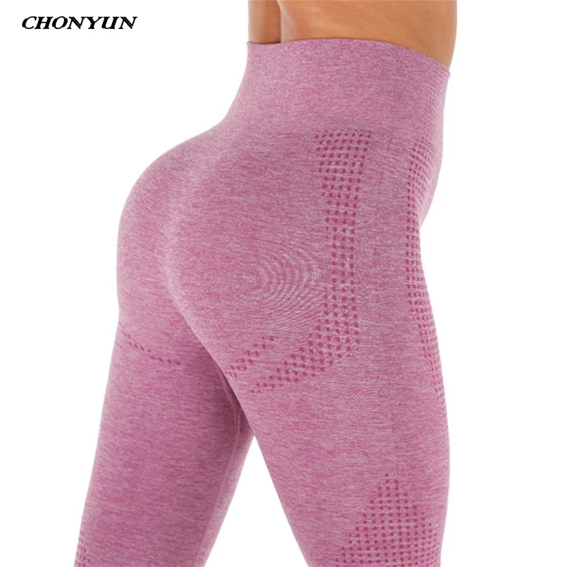 Women Seamless Leggings Solid High Waist Yoga Pants Scrunch Butt Push Up Energy Leggings Sport Breathable Fitness Running Pants