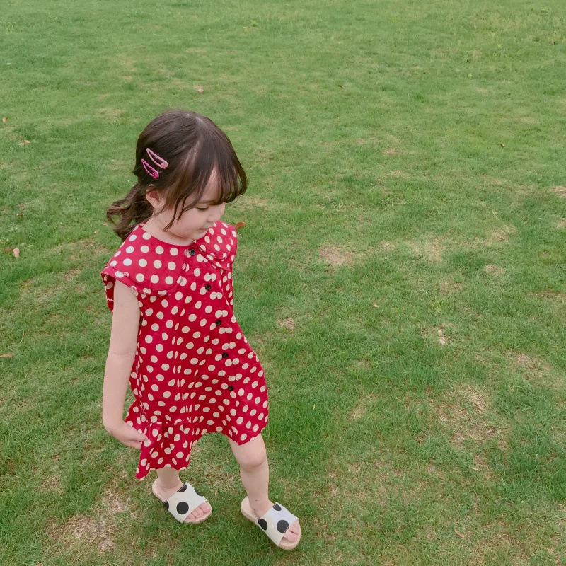 Peter Pan Collar Toddler Summer Dress Girl Ruffles Baby Girls Dresses Pure Cotton Princess Holiday Party Red 2019 Kids Clothing    2 3 4 5 6 7 8 9 10 11 12 13 14 15 years little fashion dress for girls (13).jpg