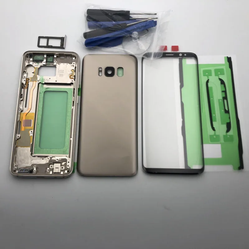 

Original Full Housing Case Back Cover + Front Screen Glass Lens + Middle Frame + For Samsung Galaxy S8 G950 G950F G950A SM-G950F