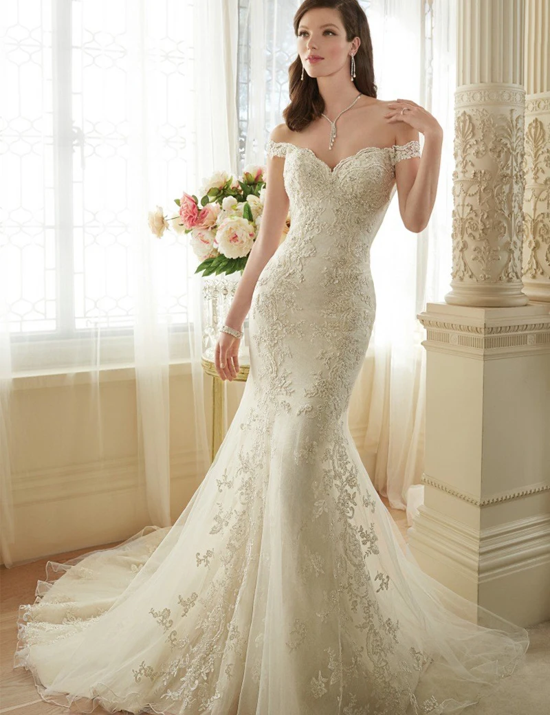 Wedding Lace Mermaid Wedding Dresses popular mermaid wedding dresses sleeves buy cheap sheer back cap sleeve 2017 lace v neck appliques gowns vestido