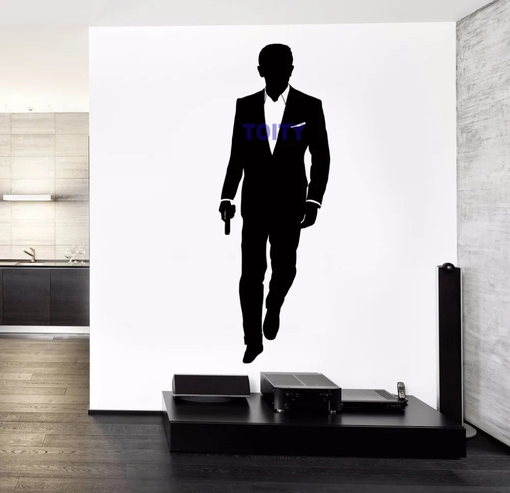007 Art Vinyl Wall Sticker James Bond Wall Decal 007 Movie James Bond