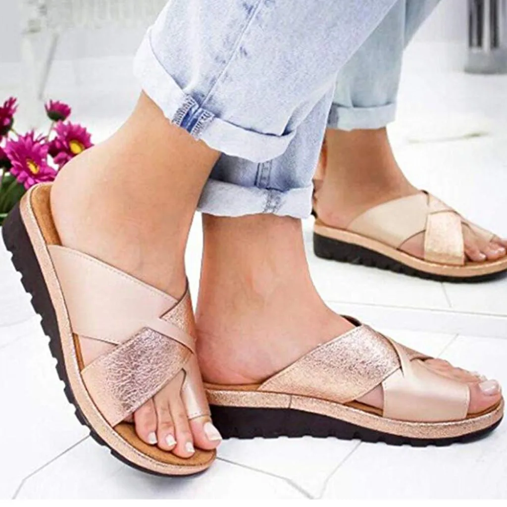 

Women Thick Bottomed Sandal Shoes Wedge Heel Sandals Soft bottom Clip Toe Summer Beach Shoes Women Comfortable Zapatos De Mujer
