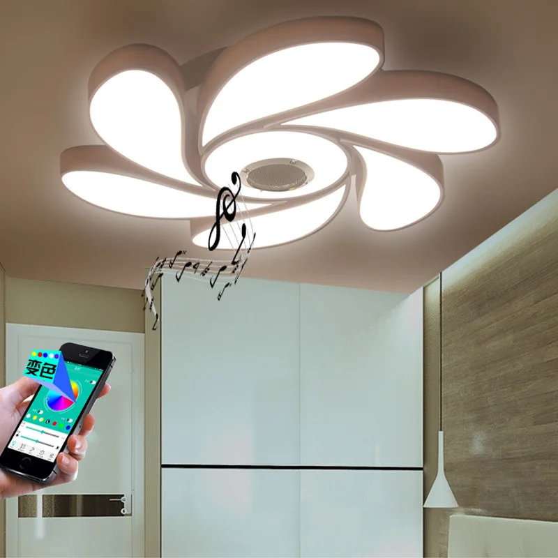 RGB светодиодный потолочный светильник с регулируемой яркостью Bluetooth динамиком