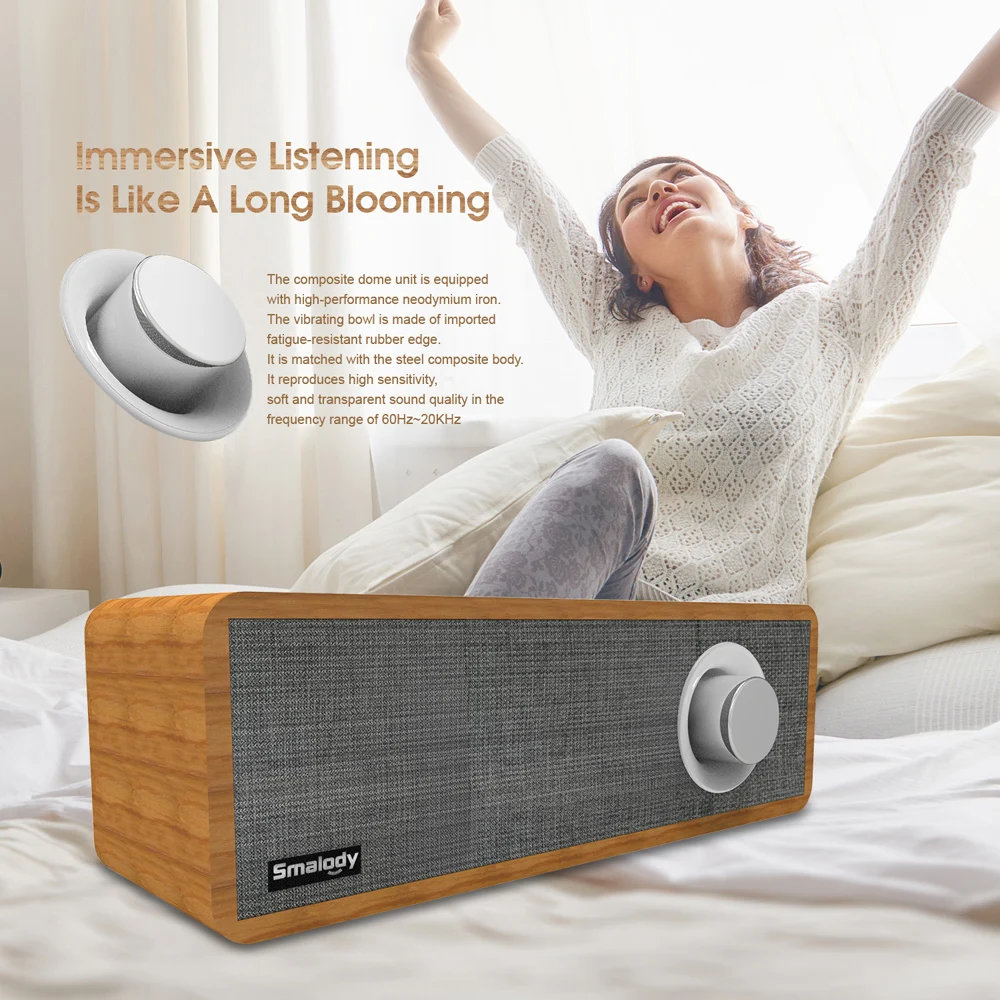 Smalody SL 50 Bluetooth динамик портативный деревянный беспроводной s стерео мини