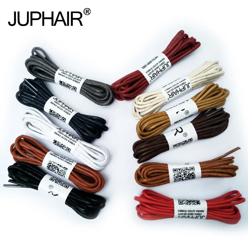 

JUP1-12 Pair Purple Red Rounds Wax Cotton Lace Waxed Shoes Sport Shoelaces Unisex Sneaker Martin Boots Strap String Leather Cord