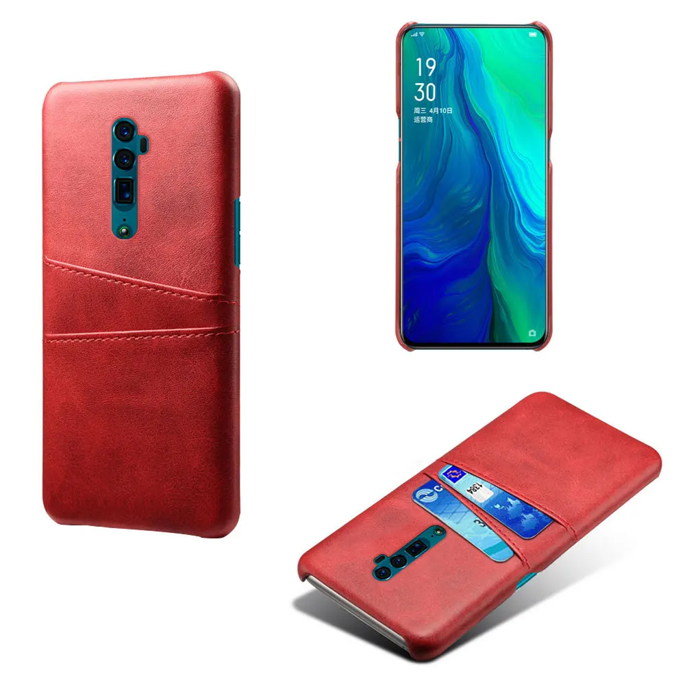 Oppo Reno чехол для телефона из искусственной кожи карман для карт кошелек Тонкий Ретро Бизнес задняя крышка для Reno 10x Zoom realme 3 Pro 2 U1 X OPPO - Цвет: red
